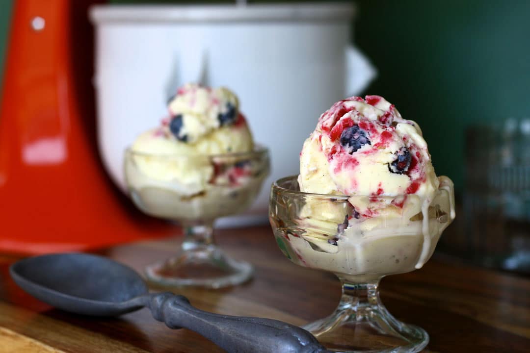 Blueberry White Chocolate Raspberry Swirl Ice Cream - Rodelle