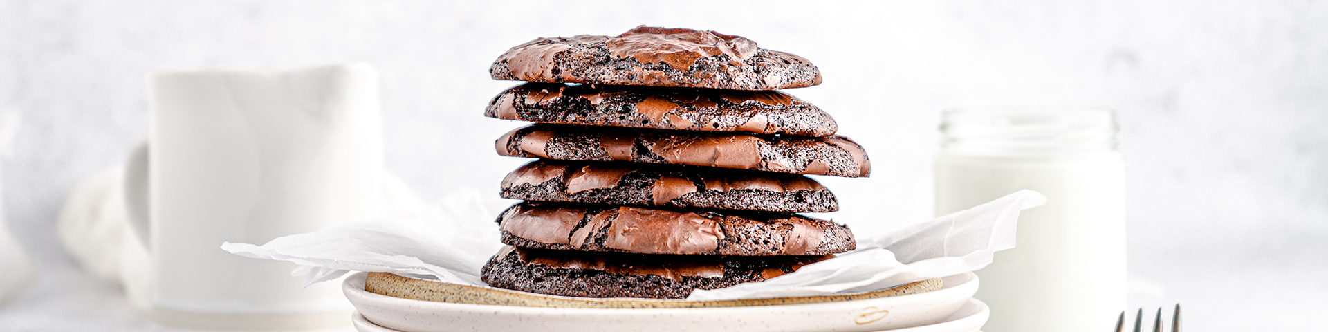 fudgy chocolate brownie cookies on tray