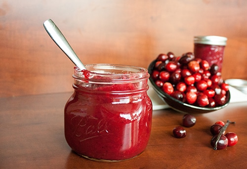 Finished product of the cranberry jam
