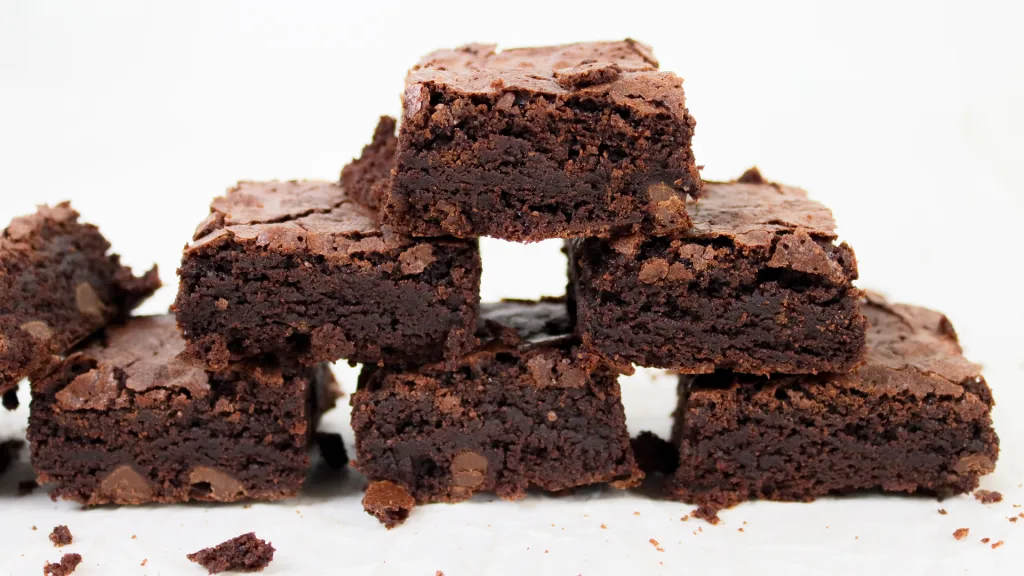 Finished product of Rodelles gooey homemade brownie recipe