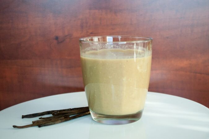 Finished product of the orange smoothie