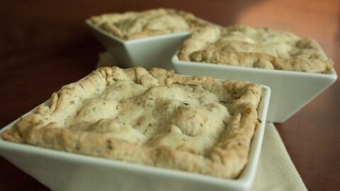 Finished product of the chicken pot pies