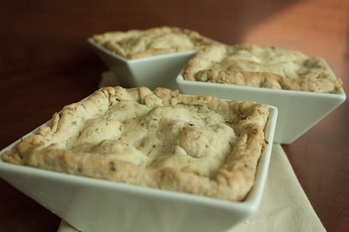 Finished product of the chicken pot pies