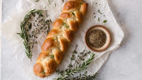 Finished product of the herbes challah