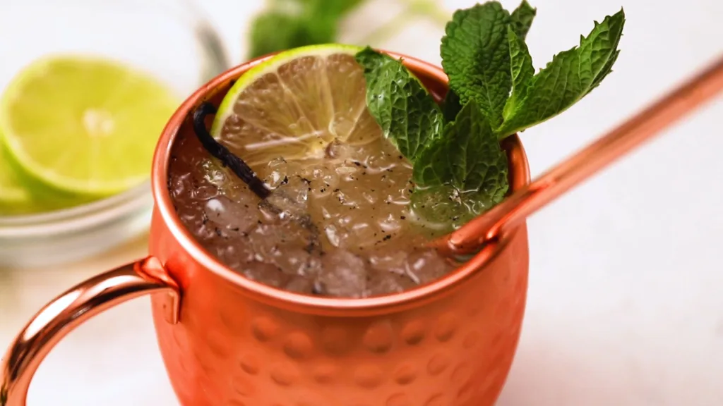 Finished product of the Vanilla Moscow Mule