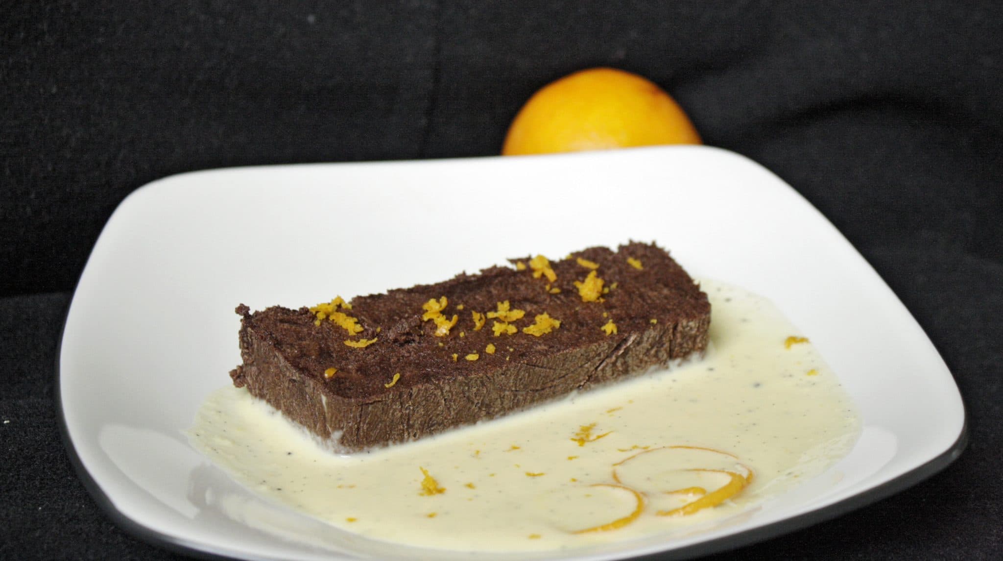 Rich Chocolate Terrine with Vanilla Bean Orange Sauce Rodelle Kitchen
