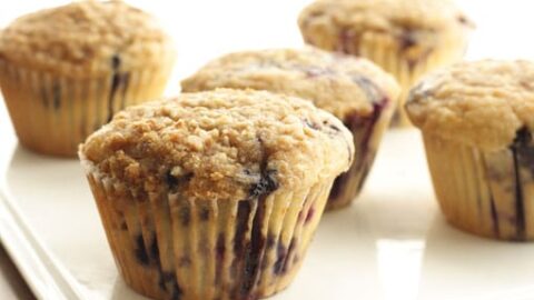 Finished product of the lemon blue berry muffins