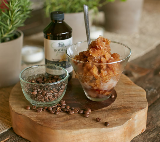 Finished product of the vanilla coffee granita