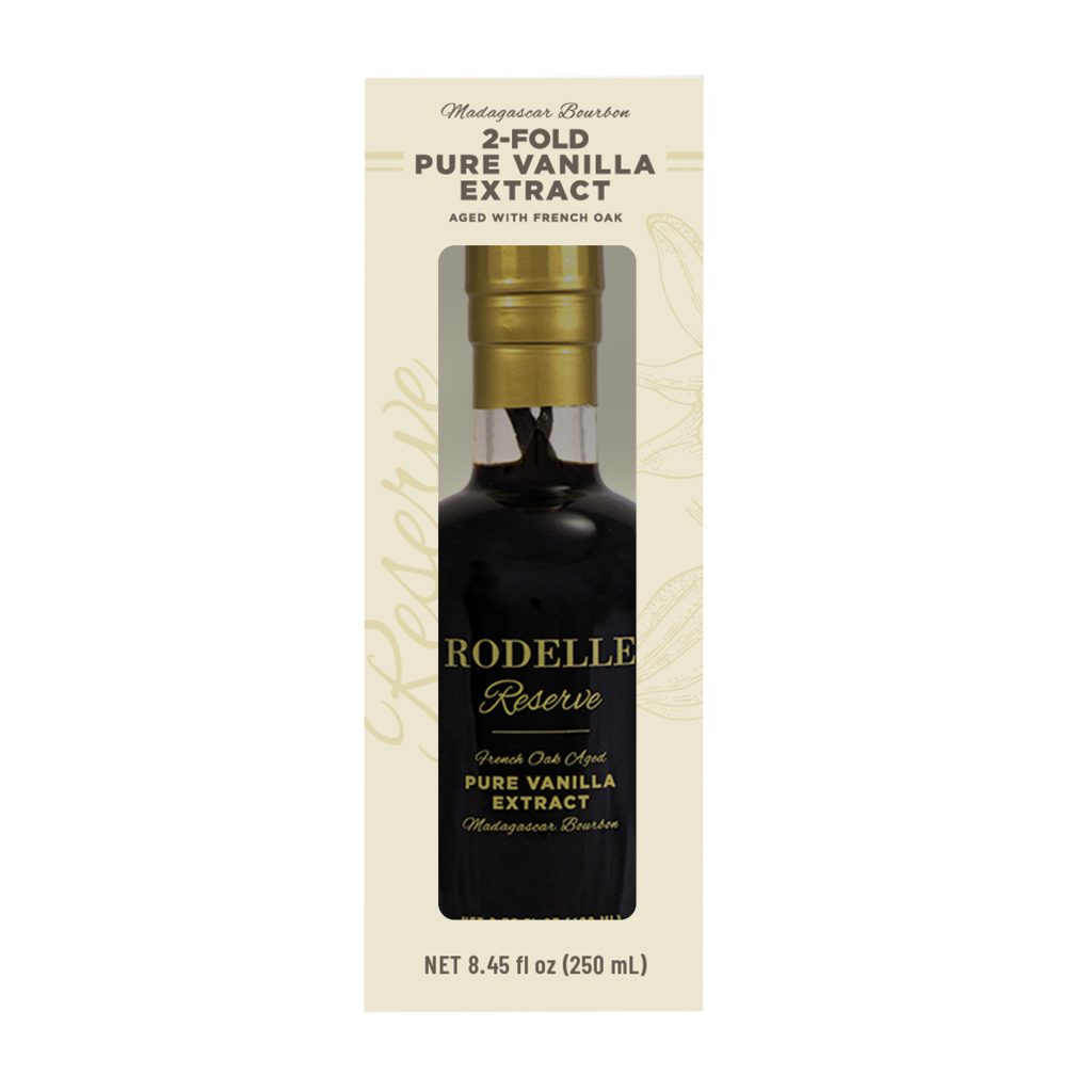 front image of Rodelle reserve - a 2-fold vanilla extract in a box