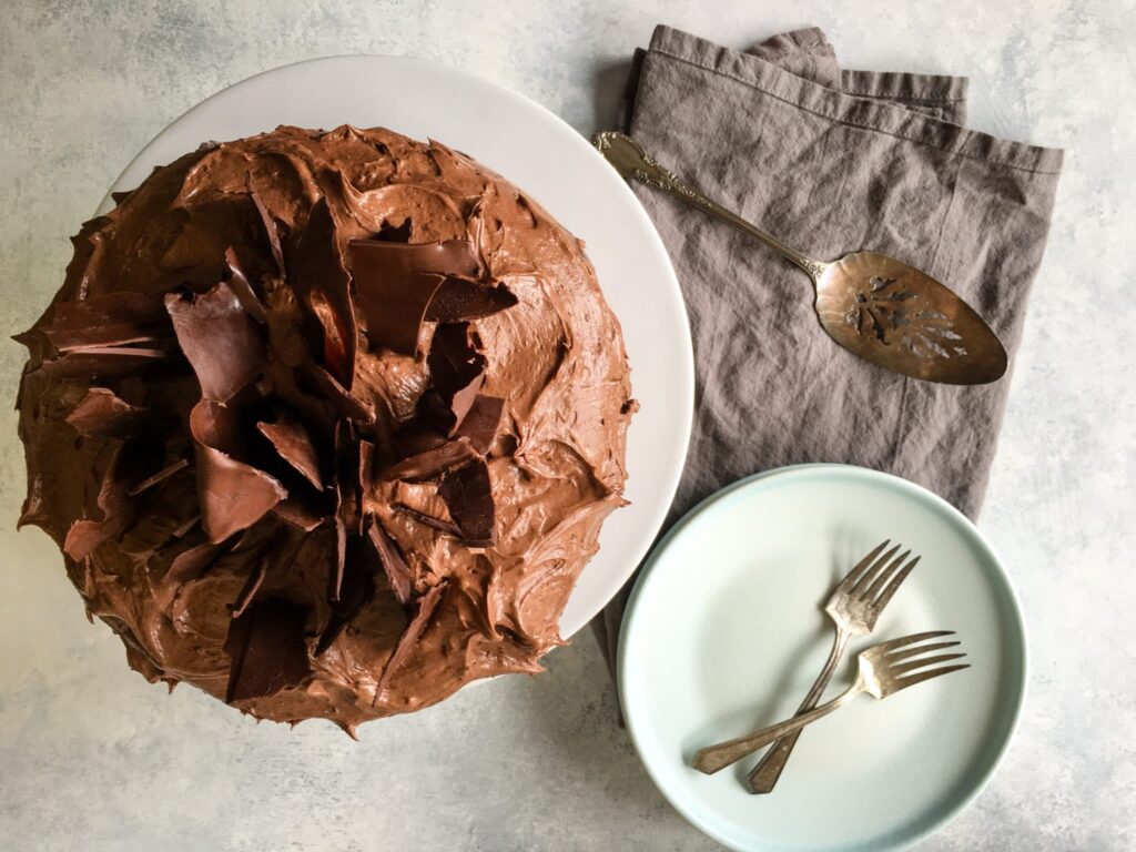 Finished product of the devil's food cake