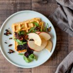 Finished product of the sweet potato waffle