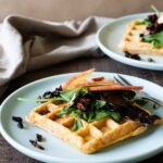 Finished product of the sweet potato waffle