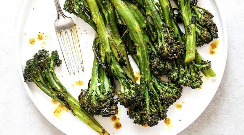 Finished product of the turmeric ginger broccolini