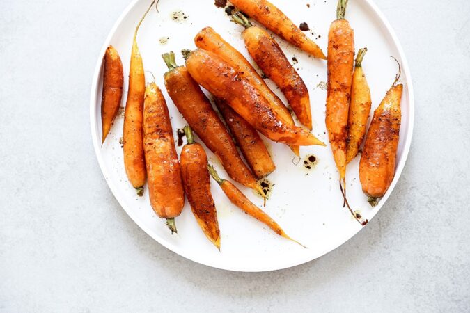 Finished product of the vanilla coffee glazed carrots