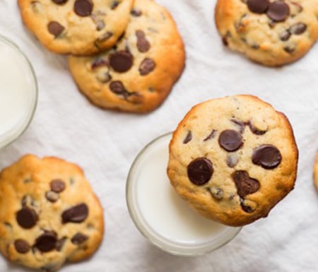 Finished product of the rodelle chocolate chip cookies