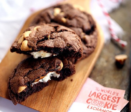 chocolate peanut butter cookies on a plate