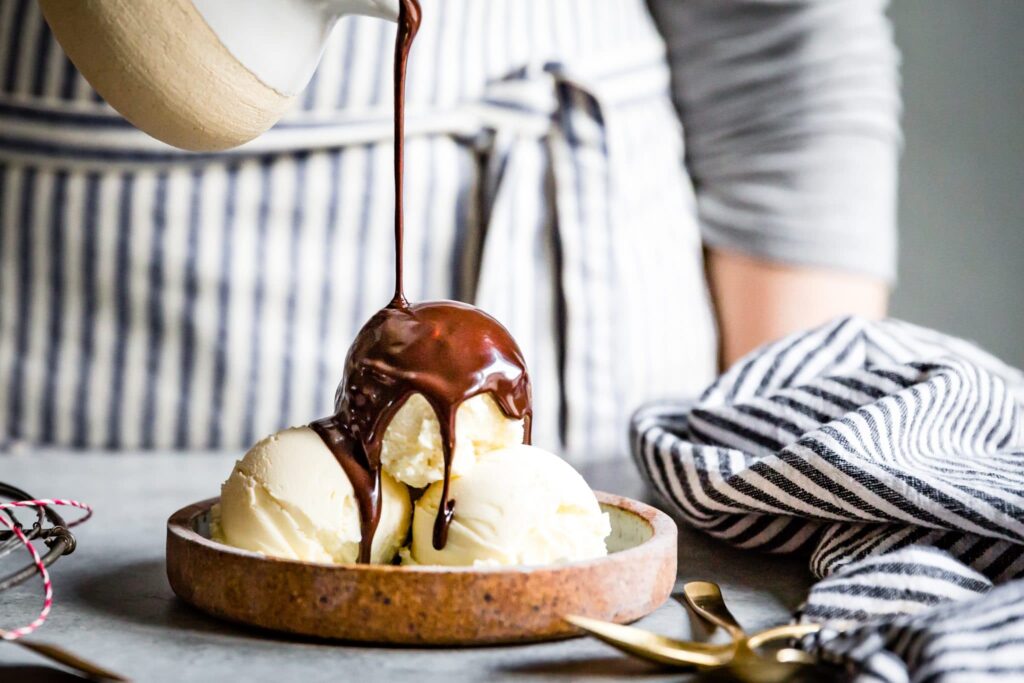 Finished product of the spiced hot fudge sauce