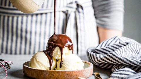Finished product of the spiced hot fudge sauce