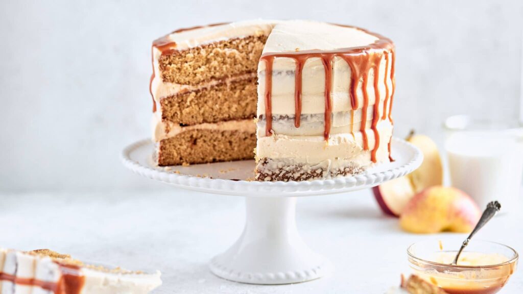 Finished product of the apple cider layer cake