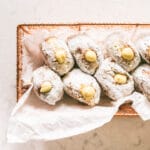 Finished product of the vanilla custard filled donut