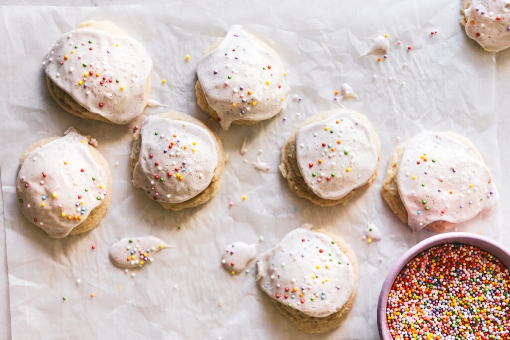 Finished product of the salted vanilla bean glazed cookies