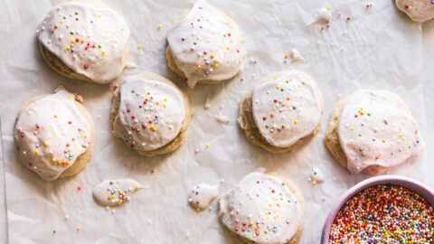 Finished product of the salted vanilla bean glazed cookies