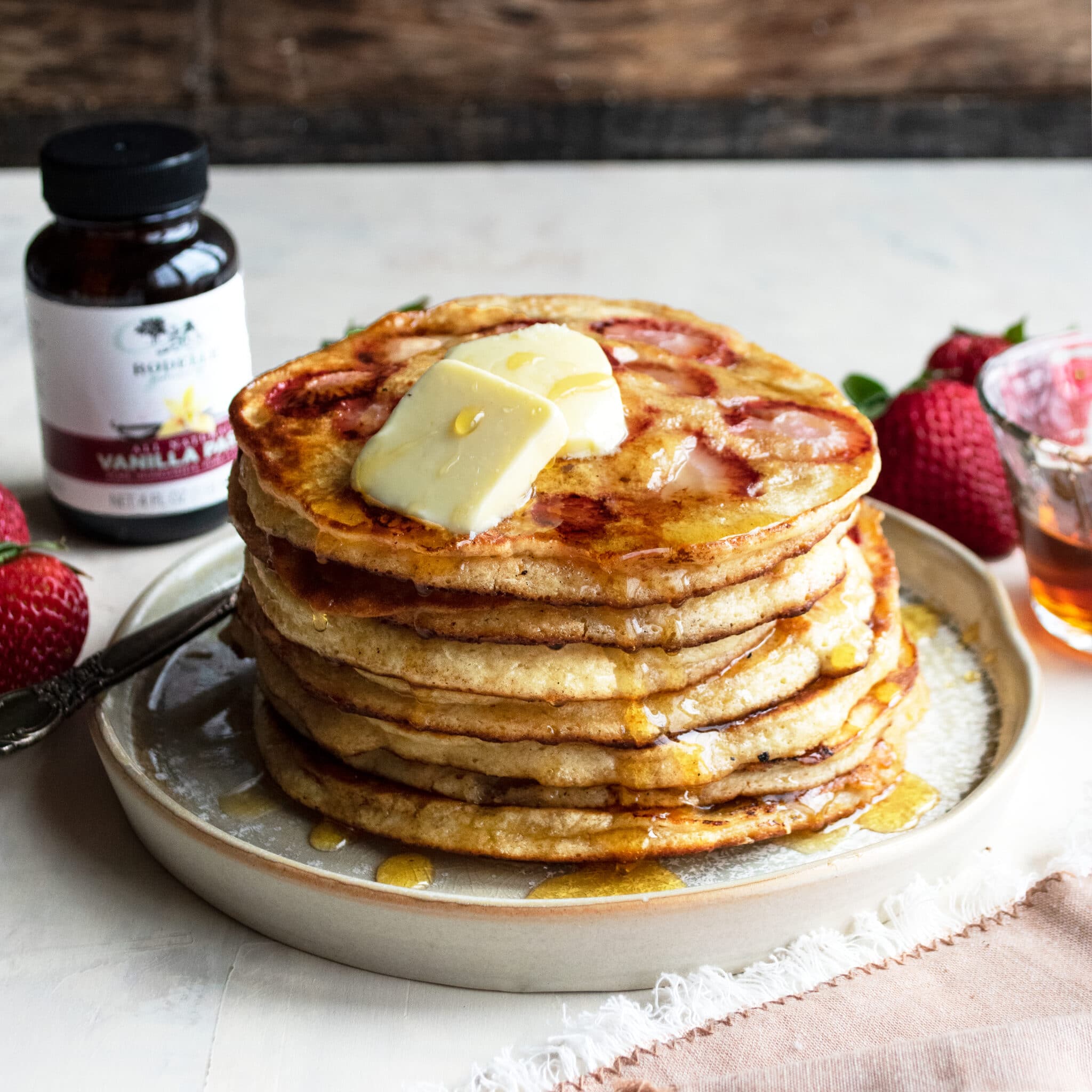 Strawberry Vanilla Bean Pancakes - Rodelle Kitchen