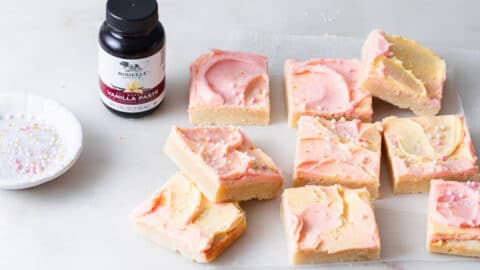 Finished product of the watercolor sugar cookie bars