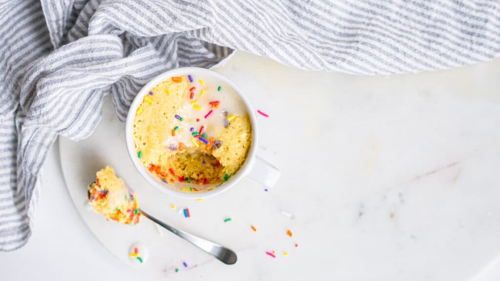 Finished product of the birthday mug cake
