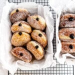 Dark Chocolate Ganache Filled Donuts with Vanilla Sugar