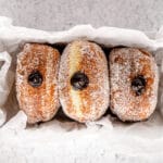 Dark Chocolate Ganache Filled Donuts with Vanilla Sugar