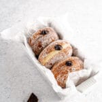 Dark Chocolate Ganache Filled Donuts with Vanilla Sugar