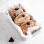 Dark Chocolate Ganache Filled Donuts with Vanilla Sugar
