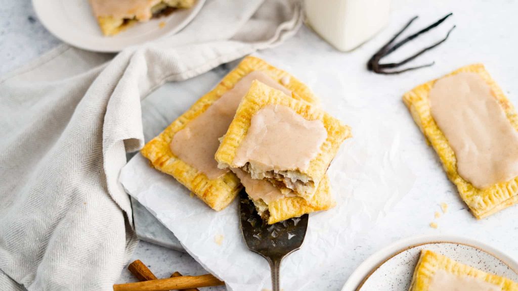 Brown sugar pop tarts on neutral background