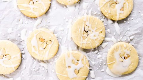 Finished product of the simple almond cookies