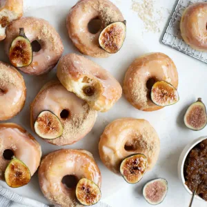 Fig filled raised Donuts with fresh figs and fig jam